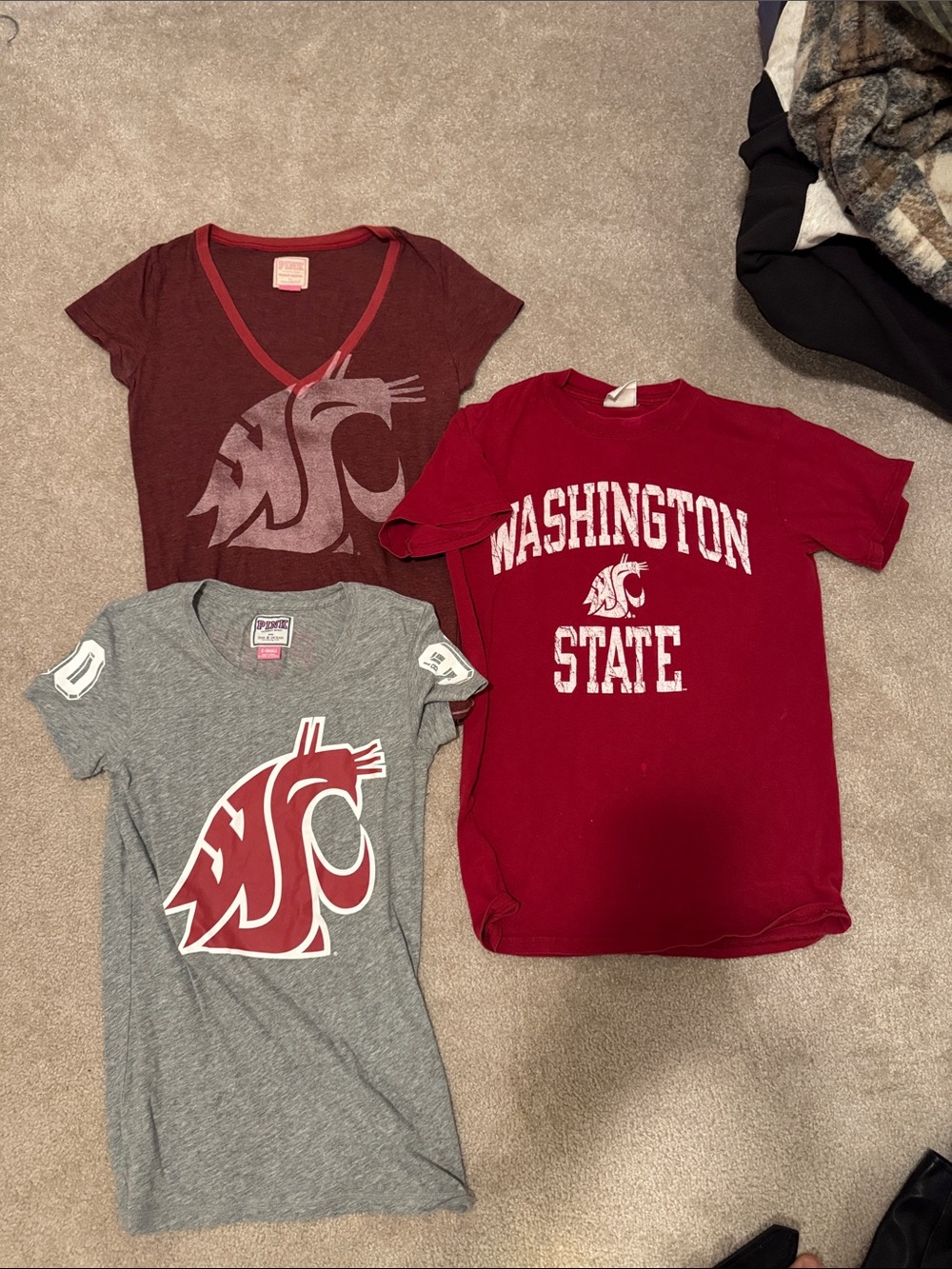 Vintage Washington State Cougars T-Shirts - Crimson/Gray